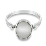 Oval Bead Mother of Pearl Ring