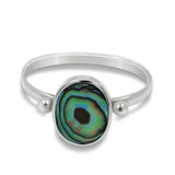 Oval Bead Paua Ring