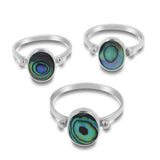 Oval Bead Paua Ring