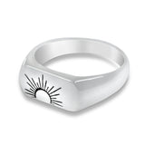 Rising Sun Bar Signet Ring