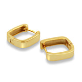 Gold Square Huggie Hoops