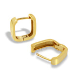 Gold Square Huggie Hoops
