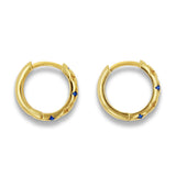 Gold Blue Spark Huggie Hoops