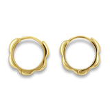 Gold Flora Huggie Hoops