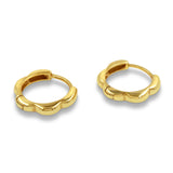 Gold Flora Huggie Hoops