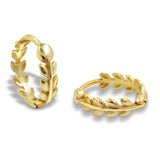 Gold Olive Branch Huggie Hoops