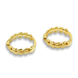 Gold Olive Branch Huggie Hoops
