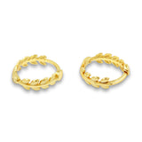 Gold Olive Branch Huggie Hoops