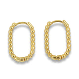 Gold Dotted U Huggie Hoops