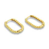Gold Dotted U Huggie Hoops