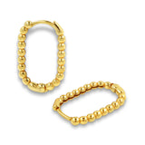 Gold Dotted U Huggie Hoops