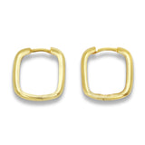 Gold Rounded Square Huggie Hoops