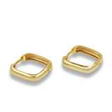 Gold Rounded Square Huggie Hoops