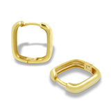 Gold Rounded Square Huggie Hoops