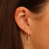 Gold U Link Huggie Hoops