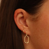 Gold U Link Huggie Hoops