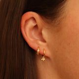 Gold Olive Branch Huggie Hoops