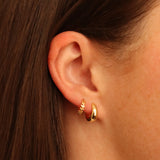 Gold Olive Branch Huggie Hoops
