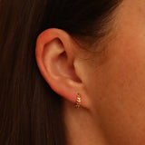 Gold Olive Branch Huggie Hoops