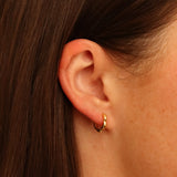 Gold Flora Huggie Hoops