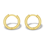 Gold Staple Tube Huggie Hoops