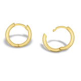 Gold Staple Tube Huggie Hoops