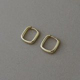 Gold Rounded Square Huggie Hoops