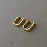Gold Square Huggie Hoops