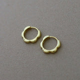 Gold Flora Huggie Hoops