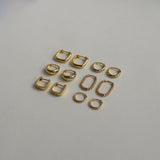 Gold Rounded Square Huggie Hoops